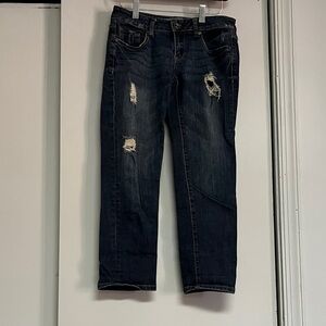 Refuge Dark Blue Distressed Cropped Size 3